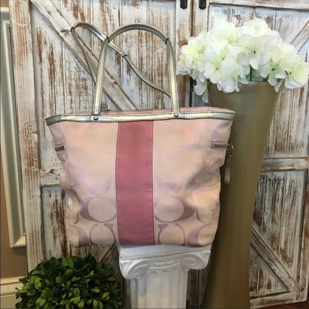 COACH Pink Canvas Handbag